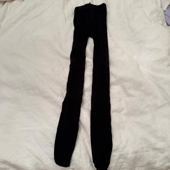 CC Logo Patterned Black Tights - Picture 5 of 7